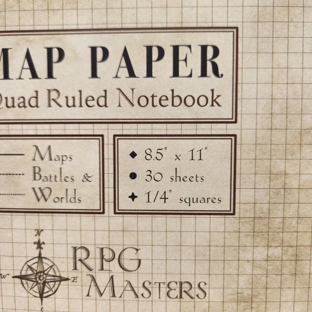 NEW Map Paper Quad Ruled book Pad Map Making Art Supplies Crafts D&D RPG Masters